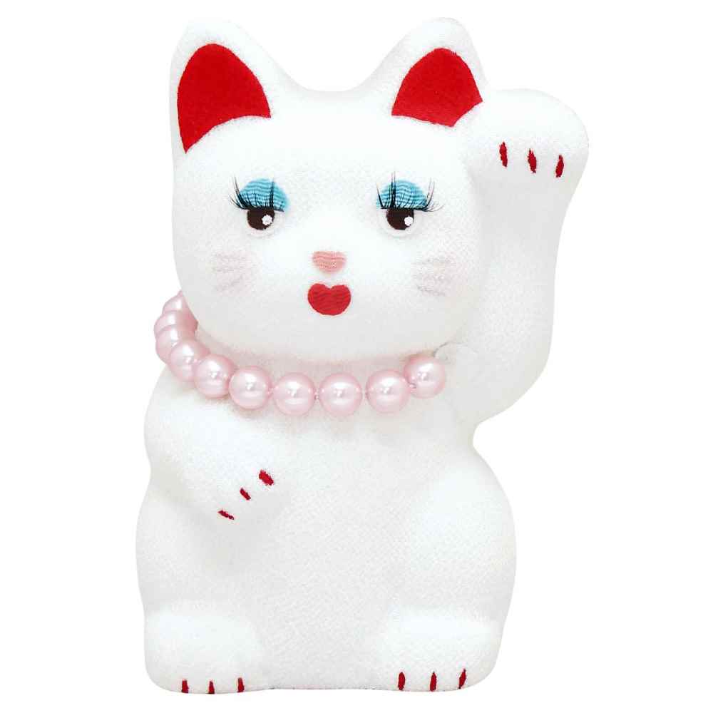 招き猫 置物 小さい つけまつげ お化粧/ まつげのニャン お洒落招き猫 /小さい 可愛い 自分用 プレゼン..