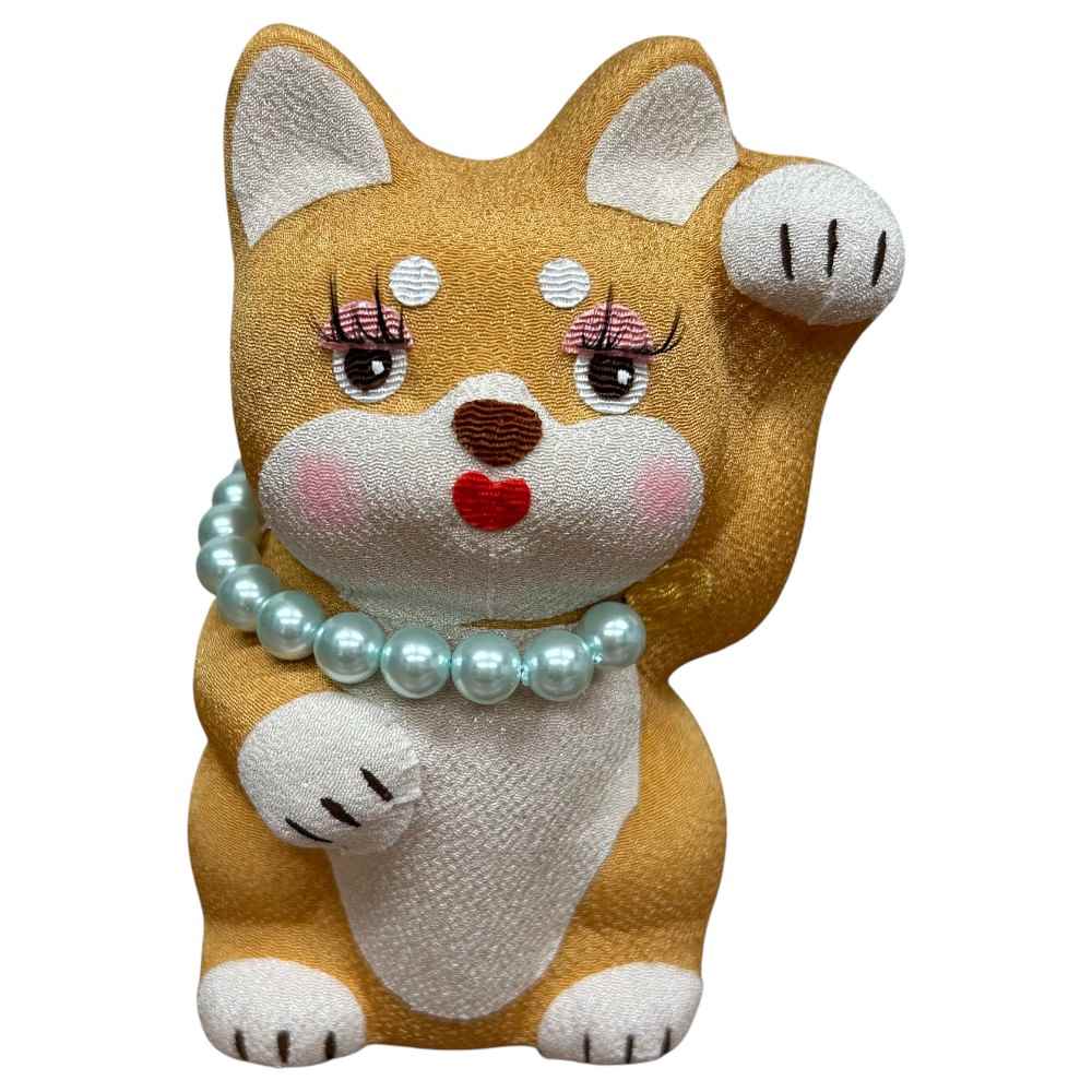 柴犬 置物 小さい つけまつげ お化粧 招き猫ならぬ招き犬/ まつげのワン /小さい 可愛い 自分用 プレゼ..