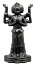 陶器の仏像 阿修羅像数珠掛け（黒）特大