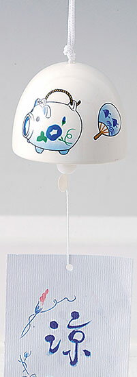 風鈴 陶器/ 丸風鈴 ブタ・蚊遣り /夏のインテリア 涼風 クールビズ