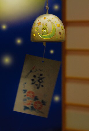 暗闇で光る！風鈴 月うさぎ