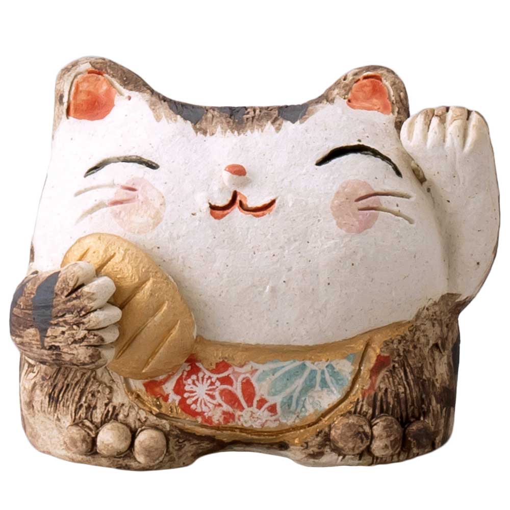 開運 招福 縁起物 おもてなし 商売繁盛 家庭円満 人形師の手造り招き猫/ 染付招き猫 小判 ミニ /贈り物 プレゼント 開店祝い 母の日 誕生日 新築祝い