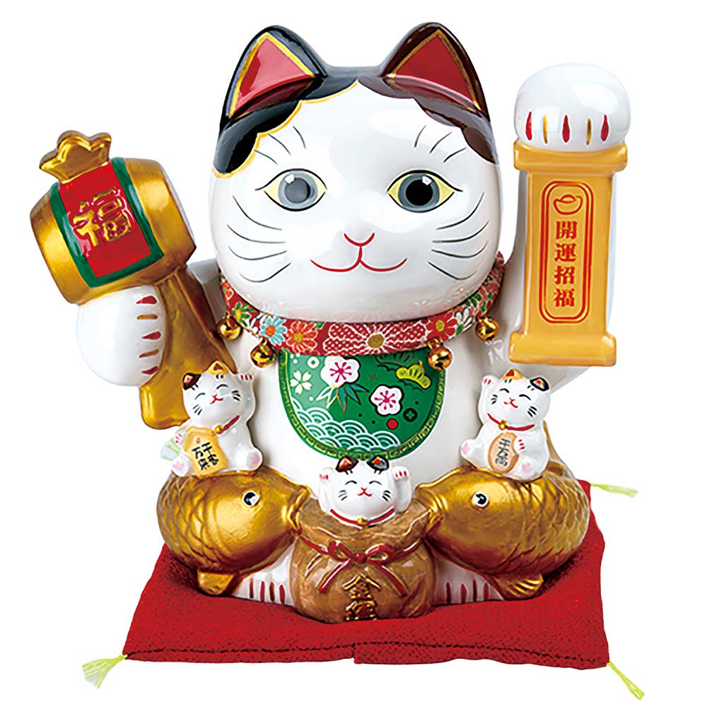 開運 招福 縁起物 おもてなし 商売繁盛 家庭円満/ 金運招福猫 中 /贈り物 プレゼント 開店祝い 母の日 誕生日 新築祝い