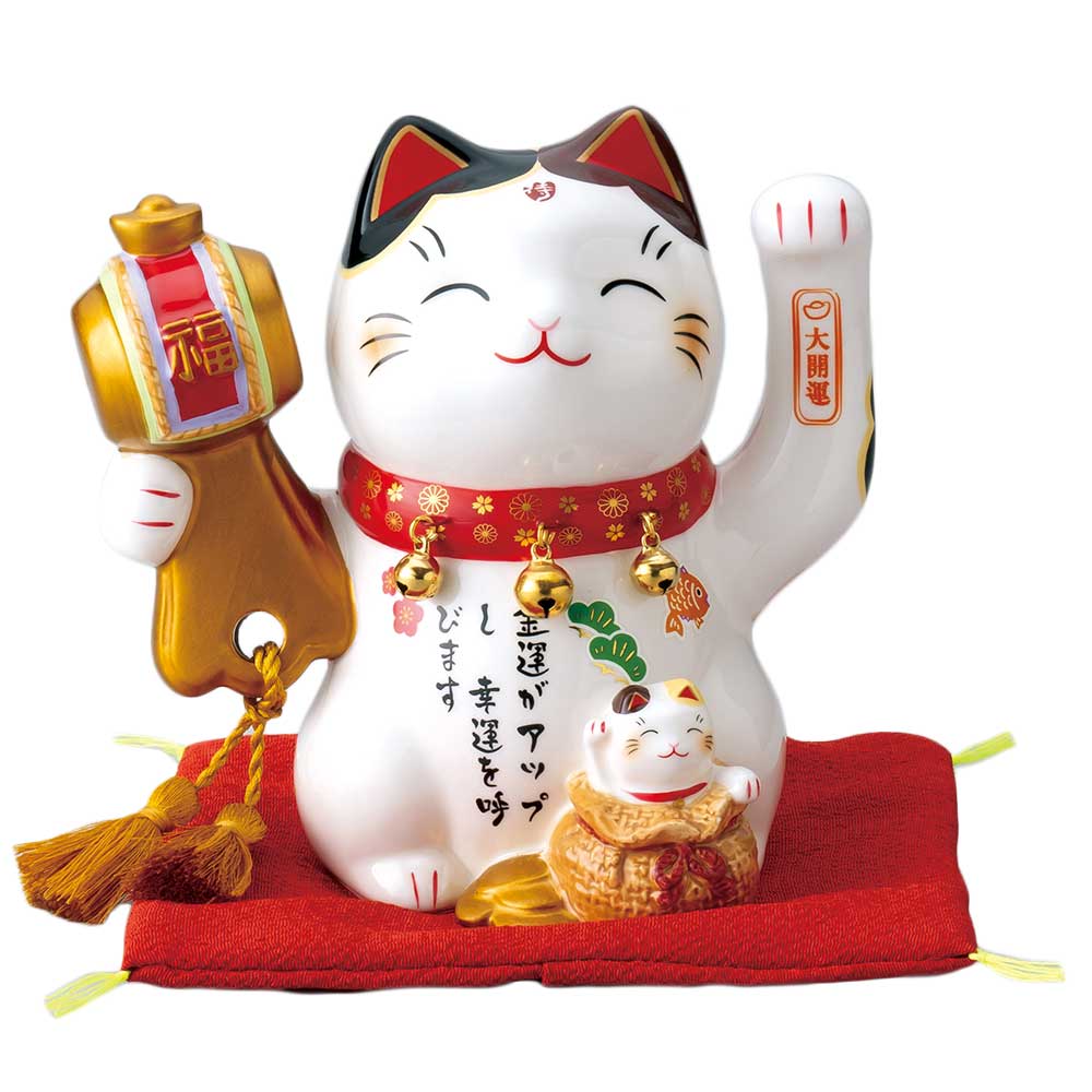 開運 招福 縁起物 おもてなし 商売繁盛 家庭円満/ 開運招き猫 小 /贈り物 プレゼント 開店祝い 母の日 誕生日 新築祝い