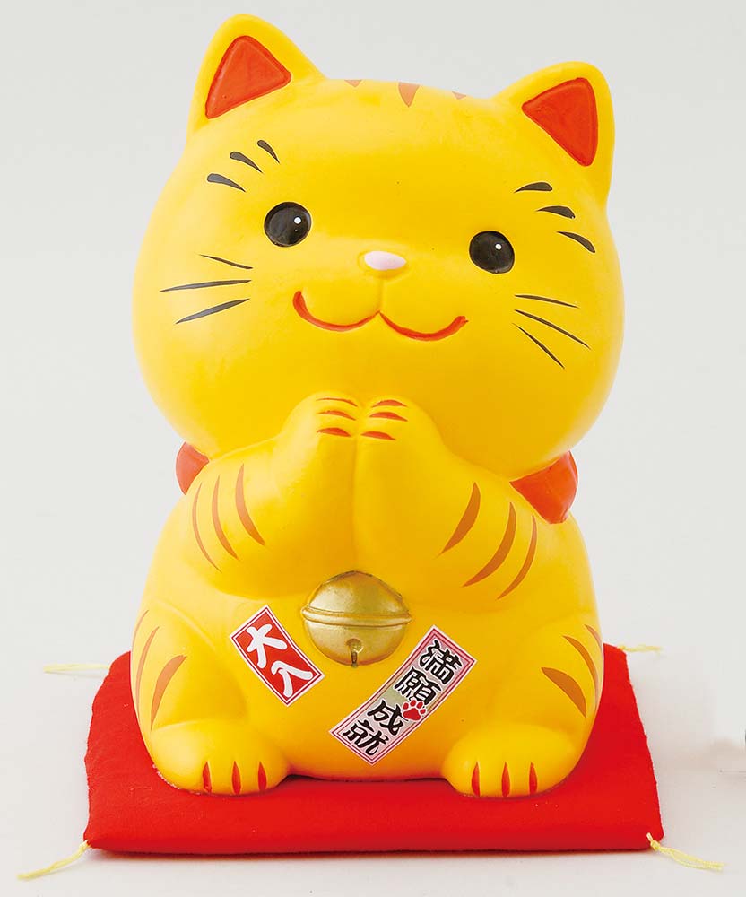 樂天商城 - 幸せお願い猫　大　とら（貯金箱）