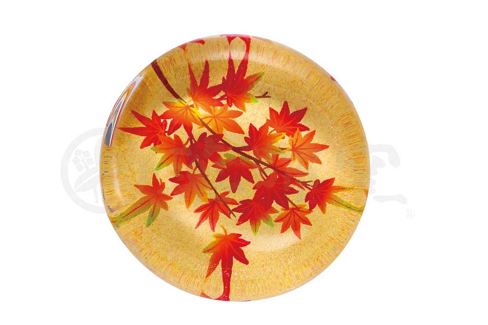 ガラス 四季/ 玻璃箸置き(もみじ)　5個セット /おもてなし カトラリー インテリアにも