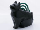 蚊取り線香入れ おしゃれ 陶器 蚊取り線香ホルダー アウトドア/ 黒猫シルエットおすわり蚊遣器 /キャンプ 屋外