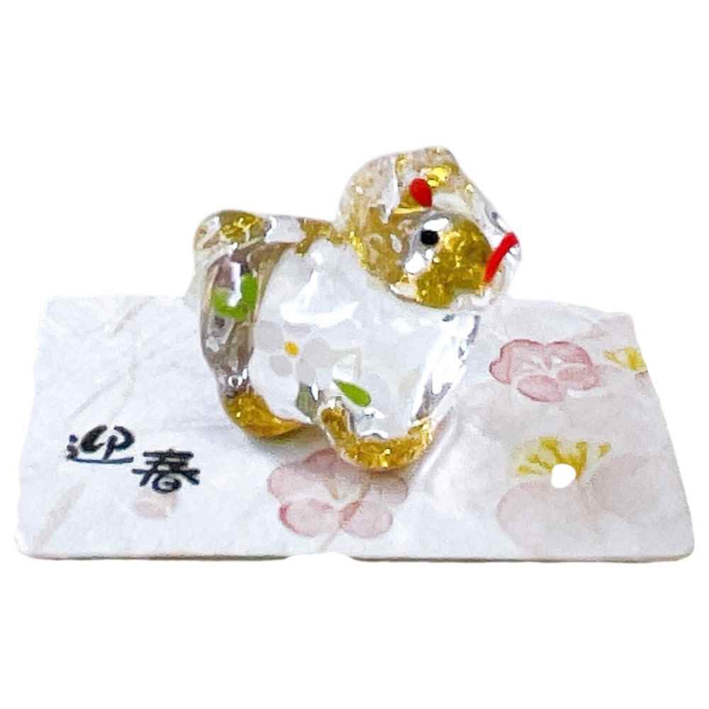 干支 午 ガラス 置物 馬 うま 2026年/ 午 金彩親子飾り（小） /粗品 販促 景品 縁起 町内会 敬老会 神社 寺社 年末 年始 家庭用 業務用