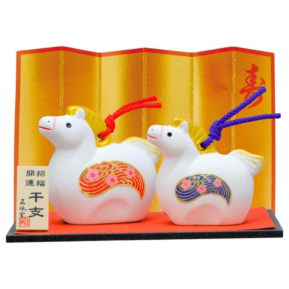 樂天商城 - 干支 午 置物 馬 うま 2026年/ 吉兆寄添い土鈴 /粗品 販促 景品 縁起 町内会 敬老会 神社 寺社 年末 年始 家庭用 業務用