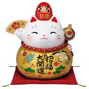 招き猫 置物 彩耀必勝だるま招き猫(金福・大)(貯金箱)(3)