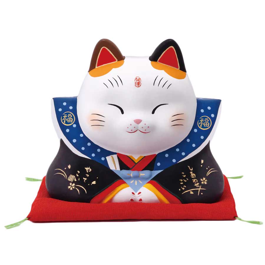 置物インテリアネコ招き猫/錦彩福助...