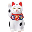 招き猫 置物 まねきねこ/ 福づくし招き猫(白・大) /開店祝い 開運招福 縁起物 lucy cat プレゼント 贈り物
