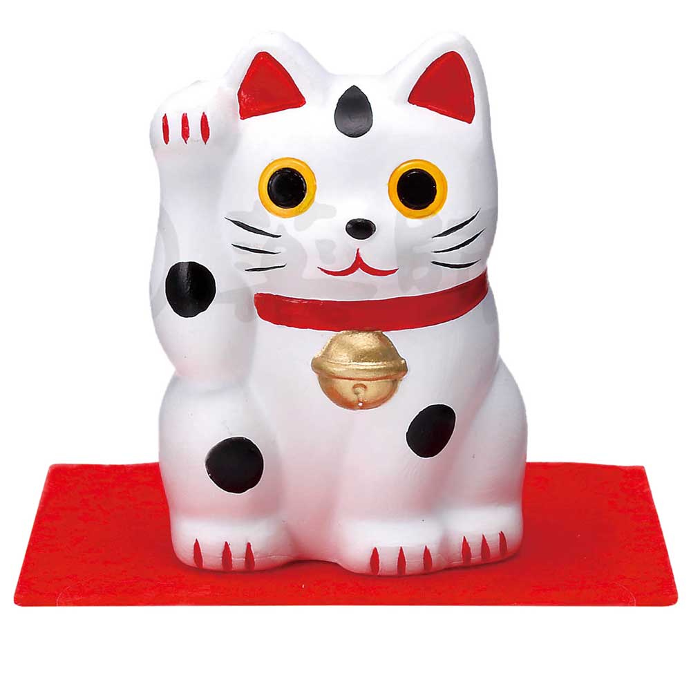 置物 インテリア ネコ 招き猫/ 福おいで招福招き猫(小)(右手上げ 白) /開運 招福 縁起物 雑貨 リビング 玄関 開店祝い 贈り物