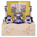 五月人形 コンパクト 陶器 武将/ 染錦初陣大将飾り(収納桐箱台付) /こどもの日 端午の節句 お祝い 贈り物 プレゼント