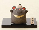 五月人形 コンパクト 陶器 小さい 子ども/ 人形師の手造り置物 豆太郎とクマ /こどもの日 端午の節句 初夏 お祝い 贈り物 プレゼント