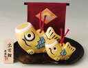 五月人形 コンパクト 陶器 小さい 鯉のぼり/ 金運出世鯉 親子 /こどもの日 端午の節句 初夏 お祝い 贈り物 プレゼント