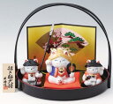 五月人形 コンパクト 陶器 小さい 大将 武将/ 招き猫 招き猫大将(供揃) 白磁 /こどもの日 端午の節句 初夏 お祝い 贈り物 プレゼント