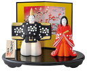 雛人形 コンパクト 陶器 小さい 可愛い ひな人形/ 錦彩華桜立雛 /ミニチュア 初節句 お雛様 おひな様 雛飾り