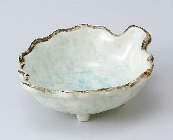 和食器 小鉢 小付/ 木の葉型中鉢（星貫入） /珍味鉢 陶器 業務用 家庭用 Small sized Bowl