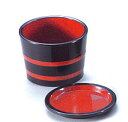 越前漆器/ 桶型つゆ入れ 黒朱帯内朱(薬味皿付) /和食器