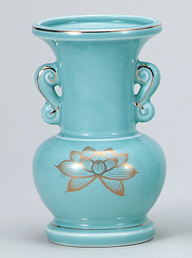 神具 仏具 仏器/ 青地金蓮6.0玉仏花 /お供え用 供物 神具 仏具 仏器/ 青地金蓮6.0玉仏花 /お供え用 供物