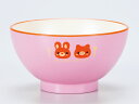 会津漆器/ ピンク 子供汁椀 ラビット /和食器