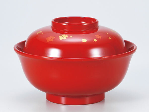 会津漆器/ 朱 なごみ雑煮椀 梅鉢 /和食器