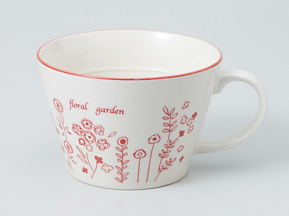 スープカップ/ フローラルガーデン（RD）軽量片手スープ碗 /業務用 ホテル レストラン
