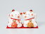 陶器人形 猫 バンク/ ほほえみネコちゃん恵比寿大黒白ペアー /置物 贈り物 プレゼント 縁起物
