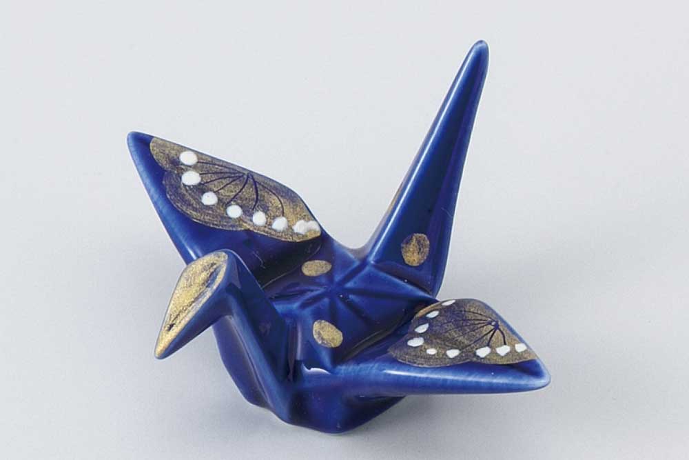 箸置き おしゃれ おもしろ かわいい/ 手描錦梅鶴 箸置 ルリ /箸置 はしおき カトラリーレスト 業務用 ..