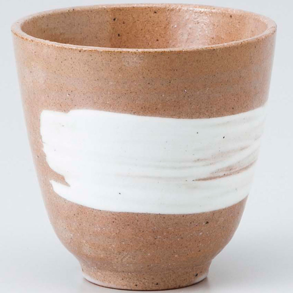 湯呑 長湯飲み/ 陶彩の粋湯呑み ハケメ /日本茶 業務用 家庭用 お酒もOK