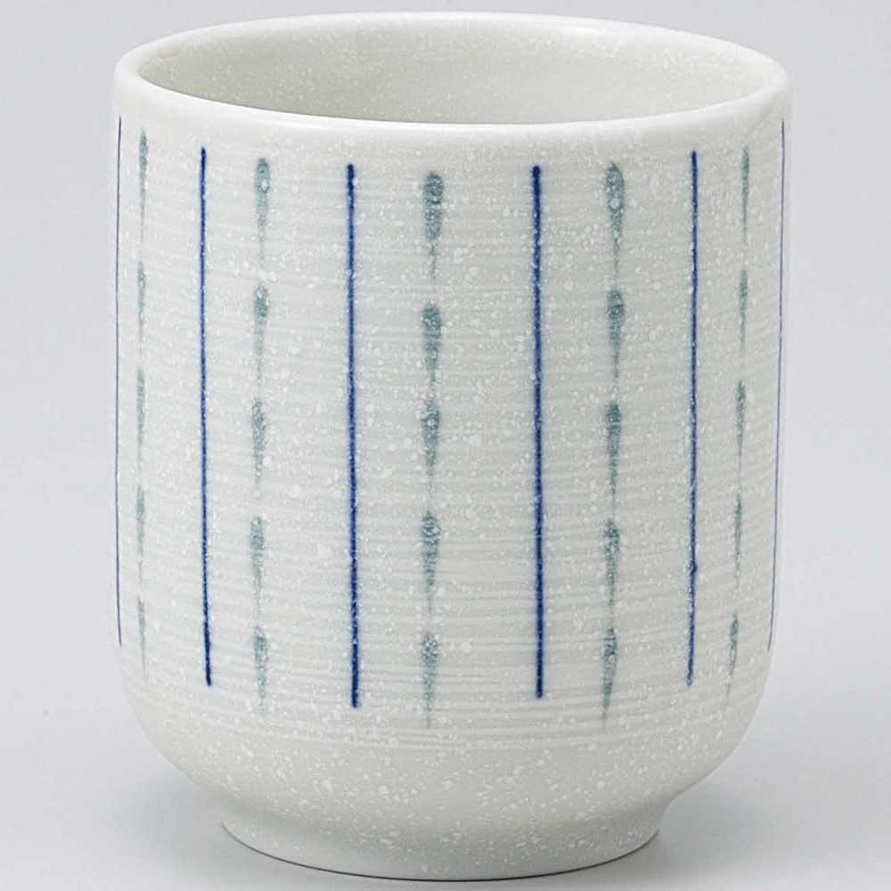 湯呑 長湯飲み/ 破線十草（青）長湯呑 /日本茶 業務用 家庭用 お酒もOK