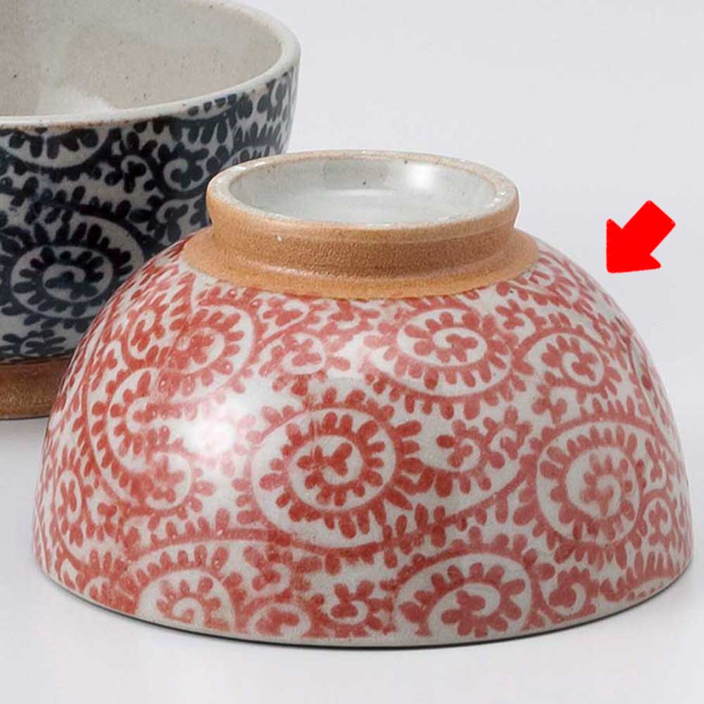 茶碗 陶器 蛸唐草/ 土物タコ唐草 赤茶碗 /業務用 家庭用 Rice bowl