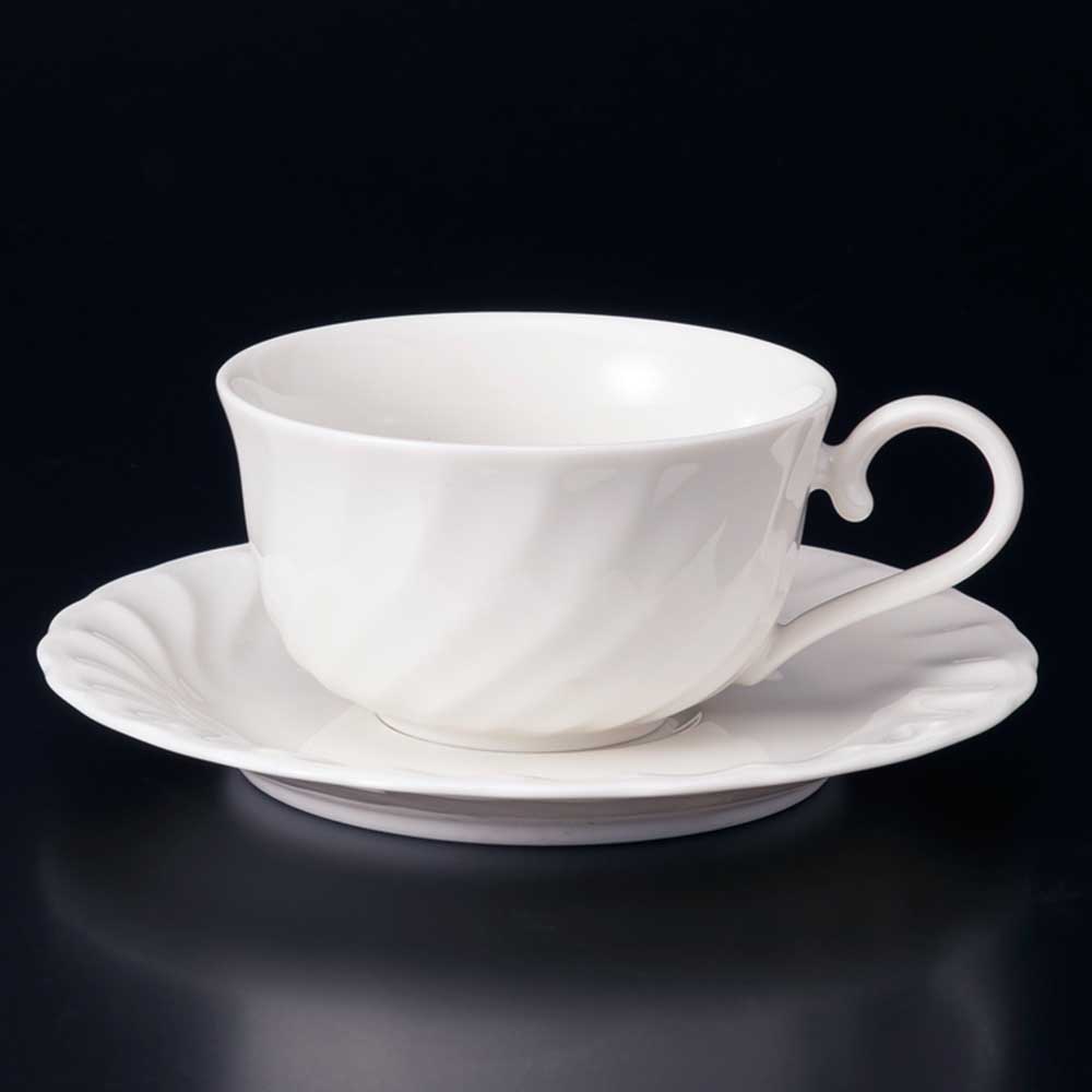 コーヒーカップ＆ソーサー 珈琲碗皿 白色 ホワイト シンプル/ 551ティーC/S /業務用 喫茶店 ホテル レ..