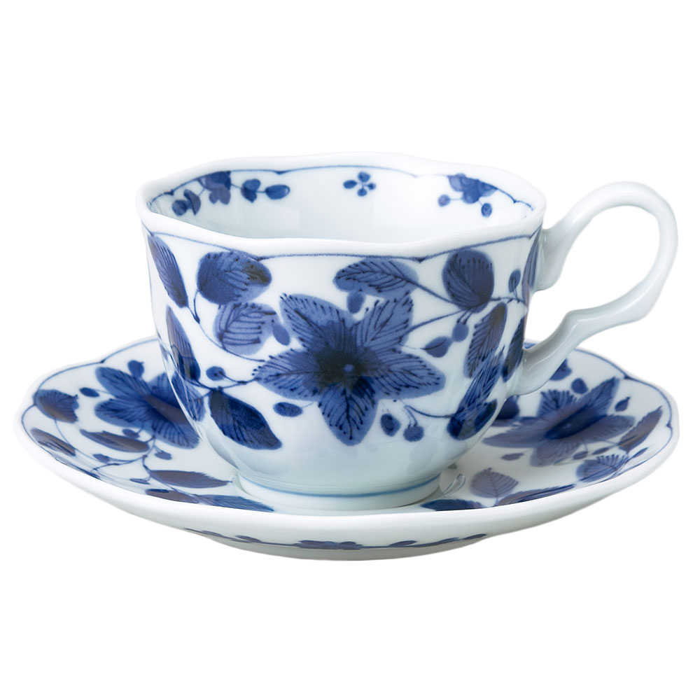 食器 コーヒーカップ＆ソーサー 珈琲碗皿/ 染花絵コーヒー碗皿 /贈り物 父の日 母の日 敬老の日 プレゼント