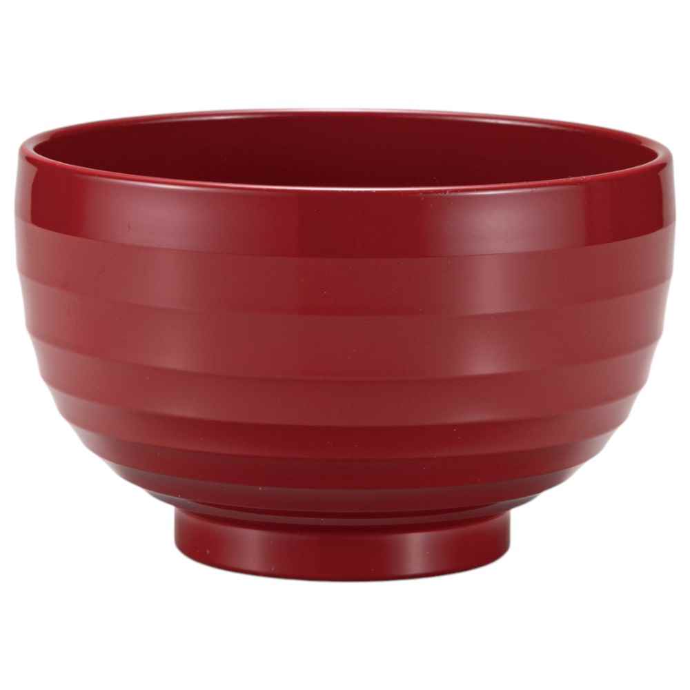 和食器 会津 漆器 汁碗 吸物碗/ レンジ 布袋乱筋汁椀 総朱 /家庭用 業務用 Lacquerware