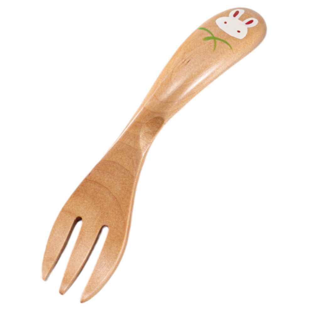 和食器 漆器 フォーク 子ども用/ ［木］ウッドキッズ フォーク うさぎ（手描） /家庭用 業務用 Lacquer..
