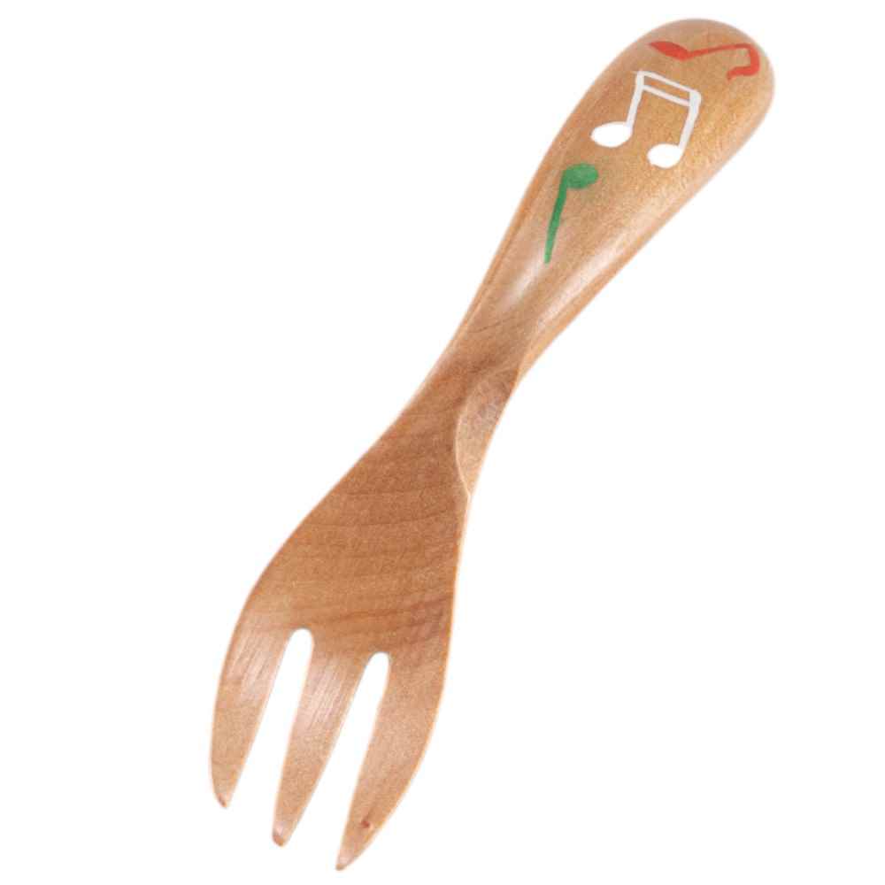 和食器 漆器 フォーク 子ども用/ ［木］ウッドキッズ フォーク 音符（手描） /家庭用 業務用 Lacquerware