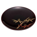 会津漆器 茶托 丸皿/ 溜 4.5銘々皿 笹竹 5枚セット /和食器 業務用 家庭用