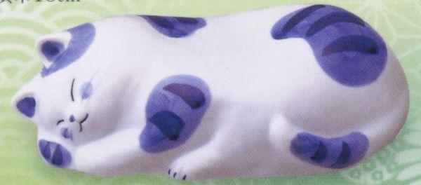 夏のインテリア見た目でクールビズ☆うたたね猫　陶枕（大）