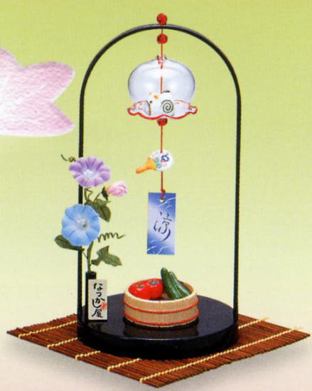 夏のインテリア見た目でクールビズ☆なつかし屋卓上風鈴セット（ぶた）