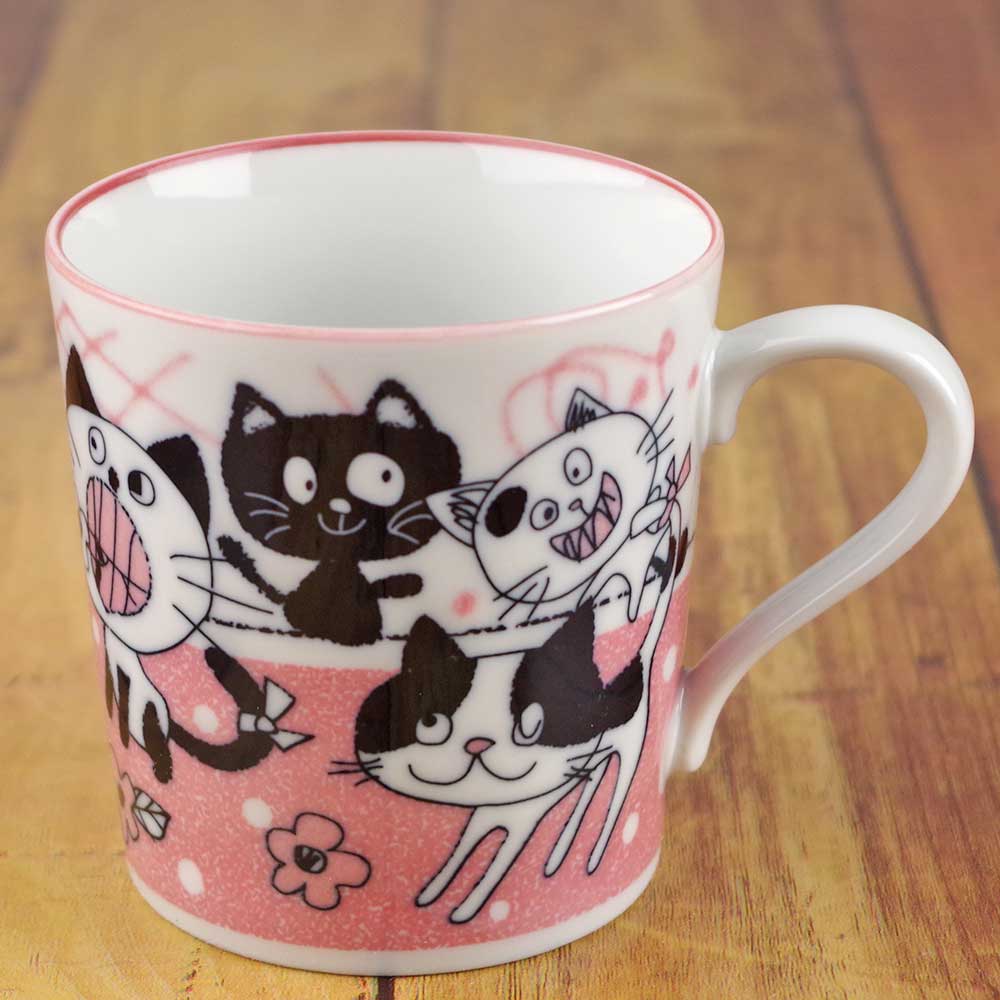 マグカップ 猫 陶器/ ファニーキャット マグカップ /猫雑貨 ネコグッズ ねこ キャット かわいい 子供 プレゼント
