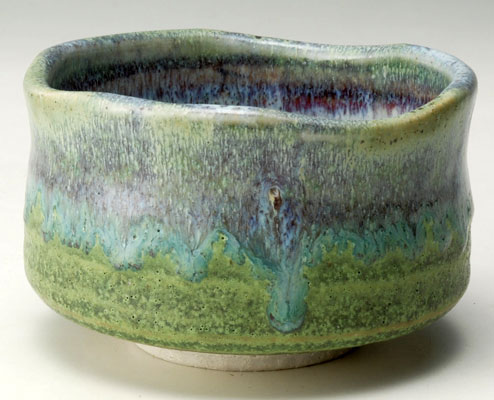 抹茶碗 おしゃれ/ 緑彩流し 抹茶碗（小） /茶道 お茶会 練習 ギフト 贈り物 プレゼント