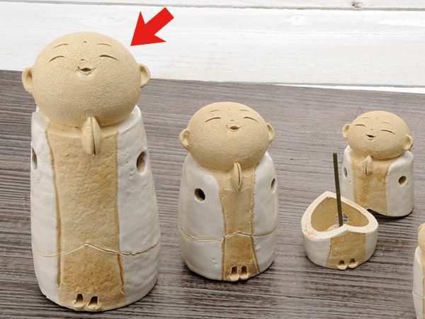 香炉 陶器/ 白 お地蔵様 香炉 5.3寸（大） /アロマ プレゼント 贈り物 箱入り