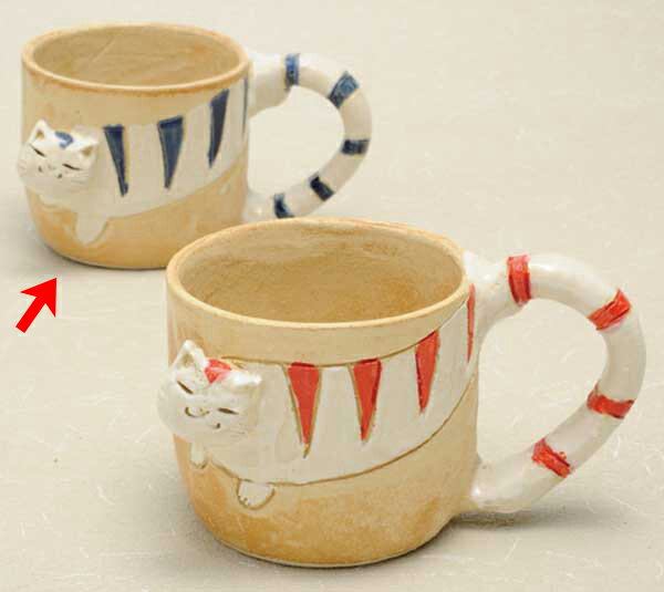 マグカップ 陶器/ 島しまネコ マグ（青） /ギフト 贈り物 プレゼント