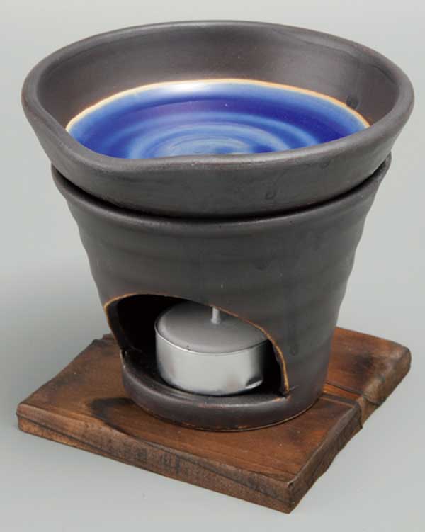 黒釉茶香炉(青)