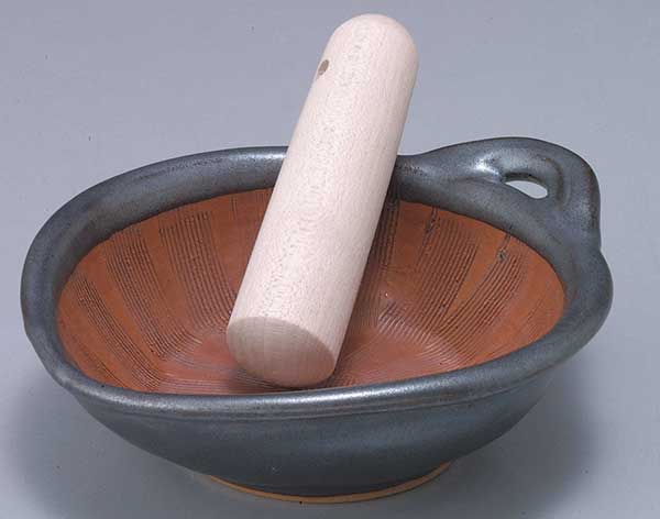 ごま 納豆 味噌/ 黒釉 スリ鉢(平型) /陶器 卓上小物 テーブルウェア
