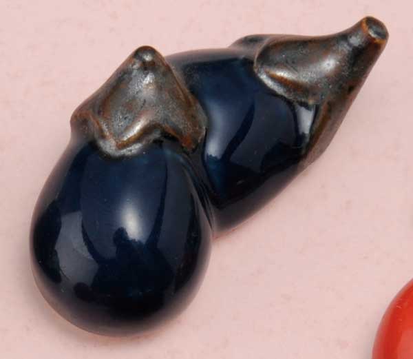 箸置き カトラリーレスト 陶器/ やさいペア 箸置 （B：ナス） /かわいい ギフト 贈り物 プレゼントのサムネイル