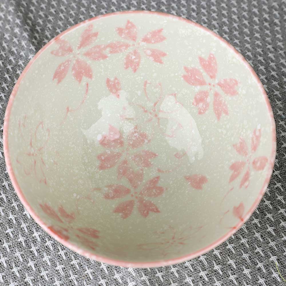 茶碗 桜 さくら 春/ 粉引桜吹雪茶碗 中平 /ちゃわん 家庭用 日常使い