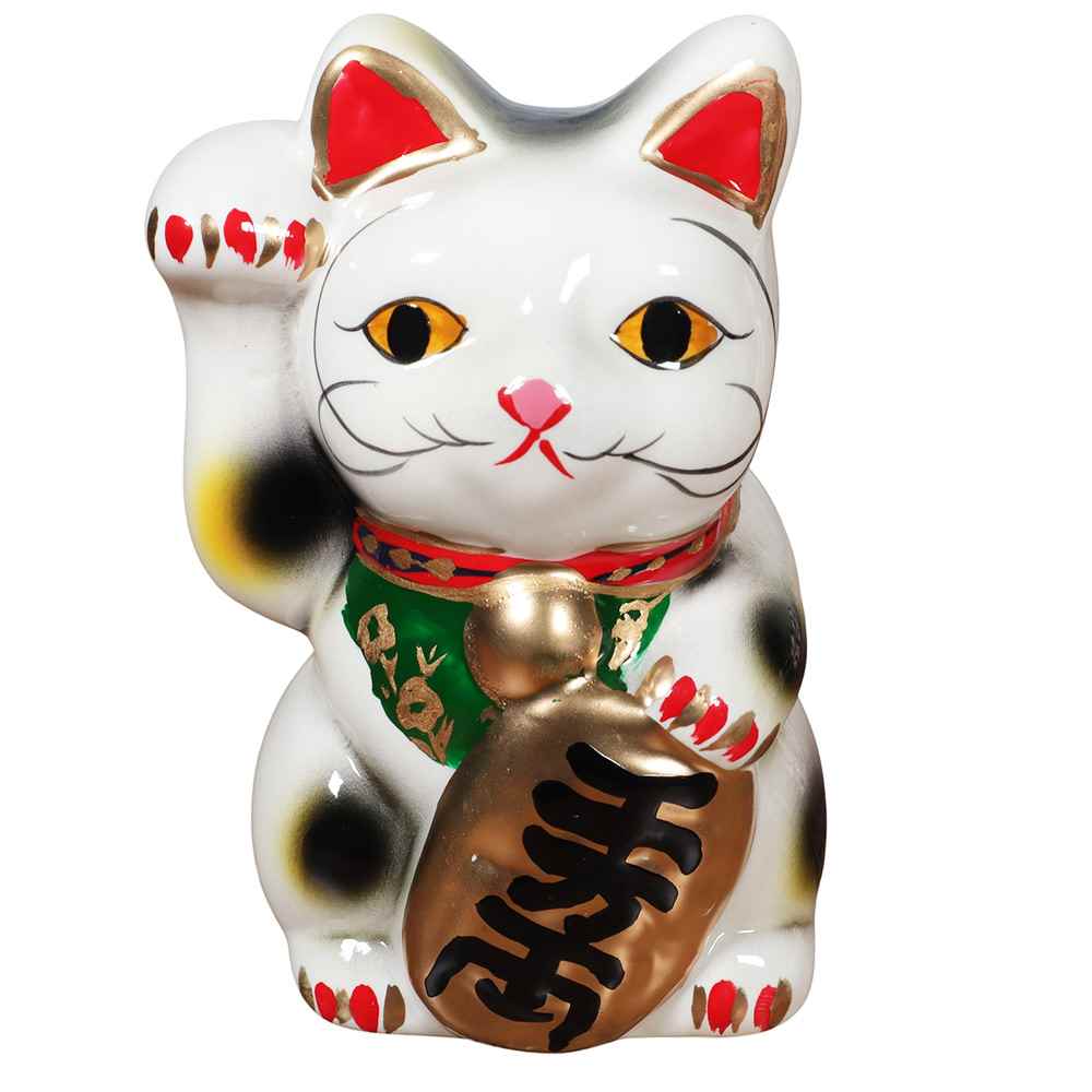 置物 インテリア ネコ 招き猫 開運 招福 縁起物/ 100円玉が100枚以上入る!ねこ貯金箱(まねき) /まねきねこ ねこ雑貨 開店祝い 陶器